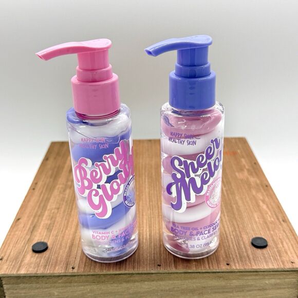 Other - Happy Skin Healthy Skin Sheer Melon & Berry Glow Body & Face Serum Lot Of 2